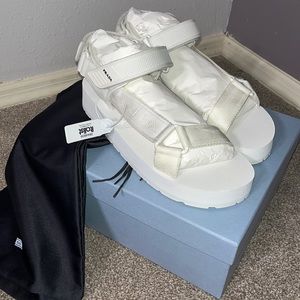 Prada White Nomad Dad Sandals